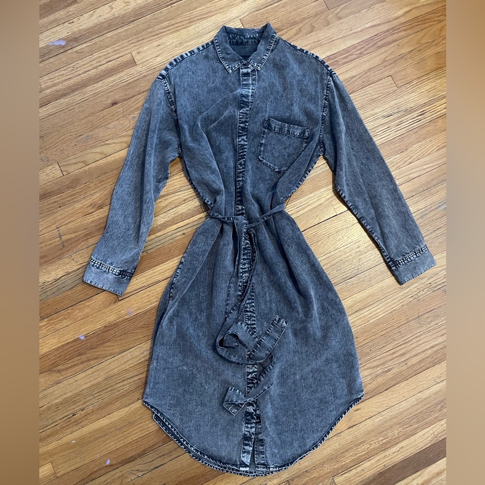 Rails Charcoal Long Sleeve Denim Dress